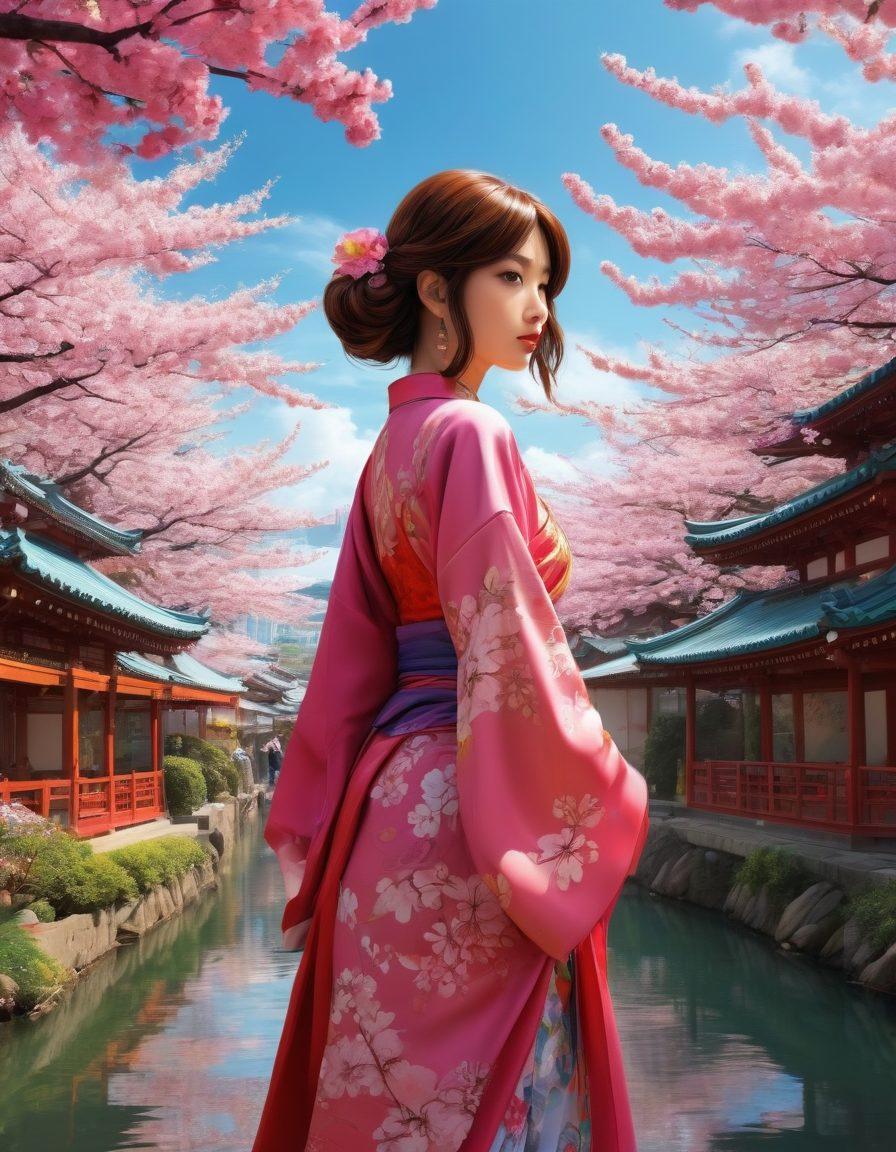 A colorful collage blending iconic anime elements with adult comic aesthetics, showcasing diverse characters in various cultural costumes. The background features popular anime landscapes transformed into sensual settings. Include thought bubbles with different cultural expressions on adult themes. Incorporate an artistic mix of light and shadow to create depth. vibrant colors. 3D. comic book style.